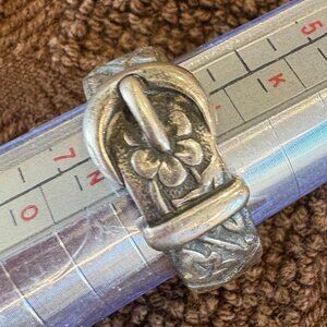 James Avery sterling silver Buckle and Floral ring (retired)